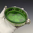 British Antique Butter Dish Silver Plate & Green Glass Inner